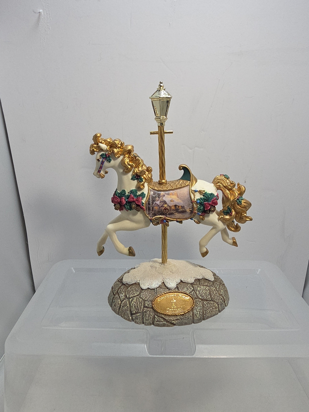 Thomas Kinkade Stonehearth Hutch Carousel Horse Figurine Hamilton Collection (Y2